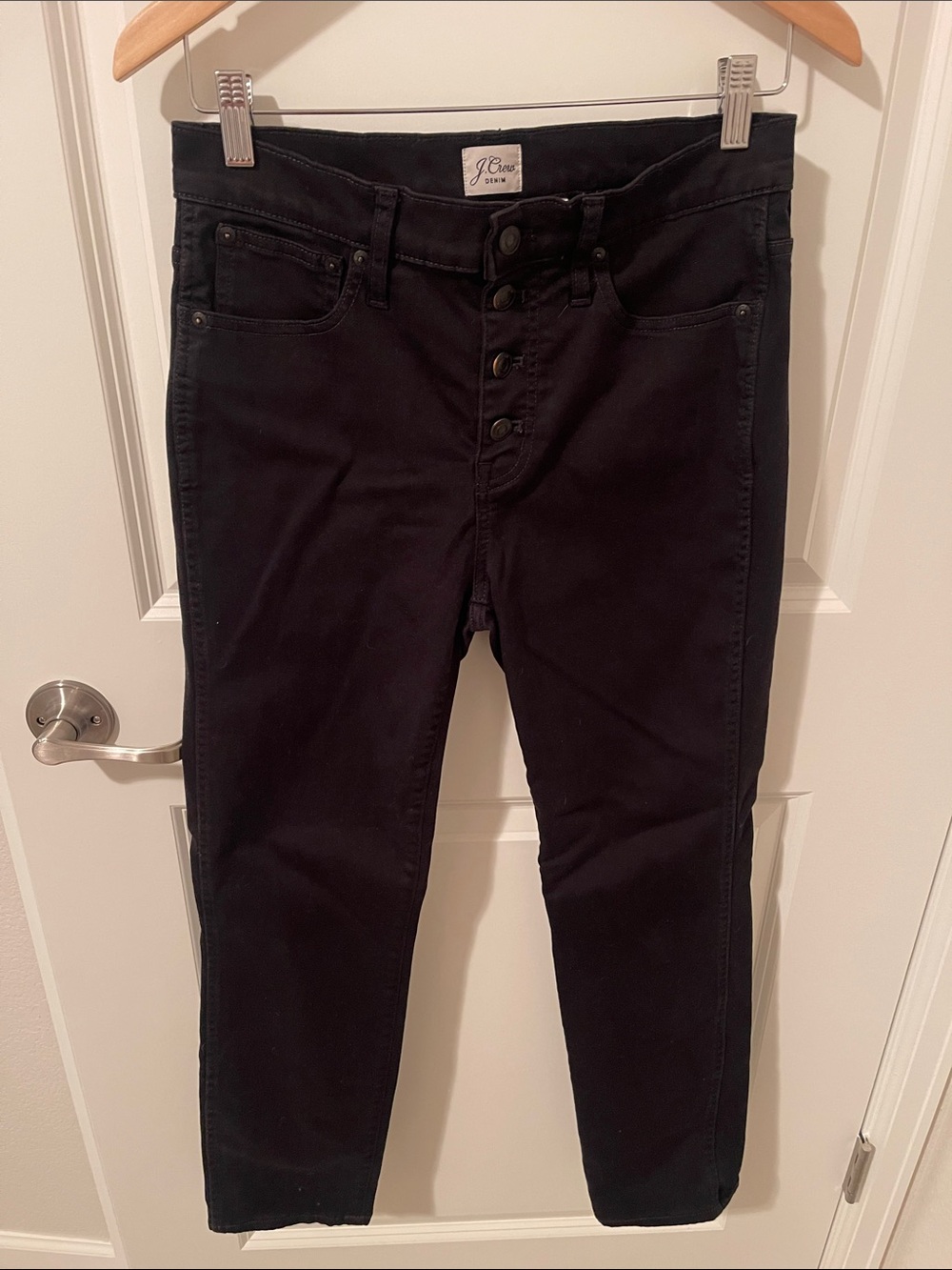 J. Crew vintage straight jeans Black High-Rise Button-Fly Skinny Jeans